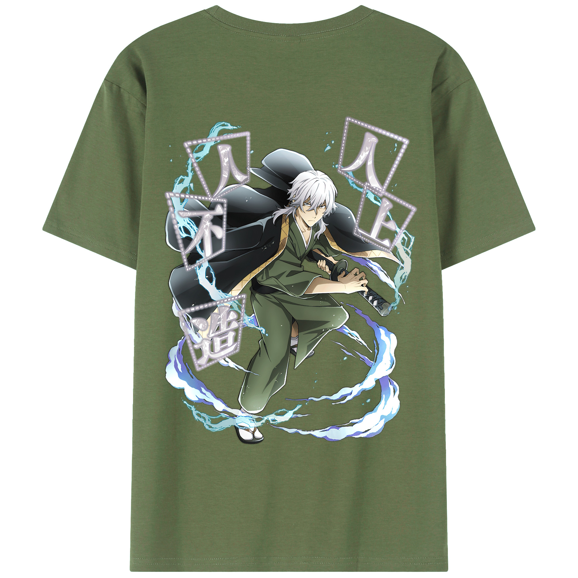 （画像用） 文豪ストレイドッグス Bungo Stray Dogs 綿100％ メンズ半袖Tシャツ（バックプリント） 通気性